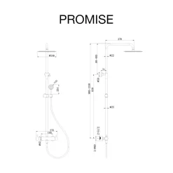 Poalgi Colonne de douche mécanique avec barre extensible SKY BATH chromé série PROMISE