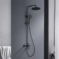 Poalgi Colonne de douche mécanique avec barre extensible SKY BATH noir cristal PVD série GLORY