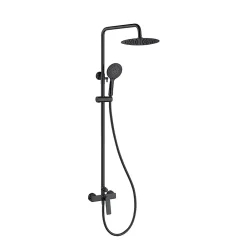 Poalgi Colonne de douche mécanique avec barre extensible SKY BATH noir cristal PVD série GLORY
