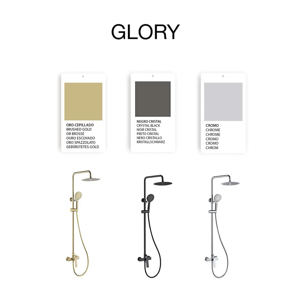 Poalgi Colonne de douche mécanique avec barre extensible SKY BATH noir cristal PVD série GLORY