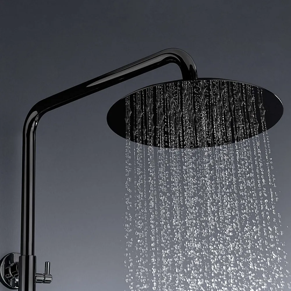 Poalgi Colonne de douche mécanique avec barre extensible SKY BATH noir cristal PVD série GLORY
