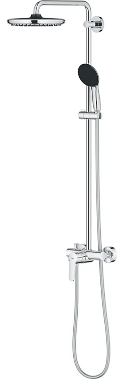 Grohe Colonne de douche mécanique avec douchette + pommeau + flexible + barre chrome, Vitalio Start