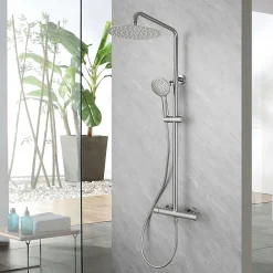 Poalgi Colonne de douche mécanique avec barre extensible SKY BATH nickel brossé PVD série PROMISE