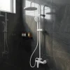 GoodHome Colonne de douche mécanique blanche avec douchette et pomme de tête, Cavally