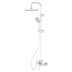 GoodHome Colonne de douche mécanique blanche avec douchette et pomme de tête, Cavally