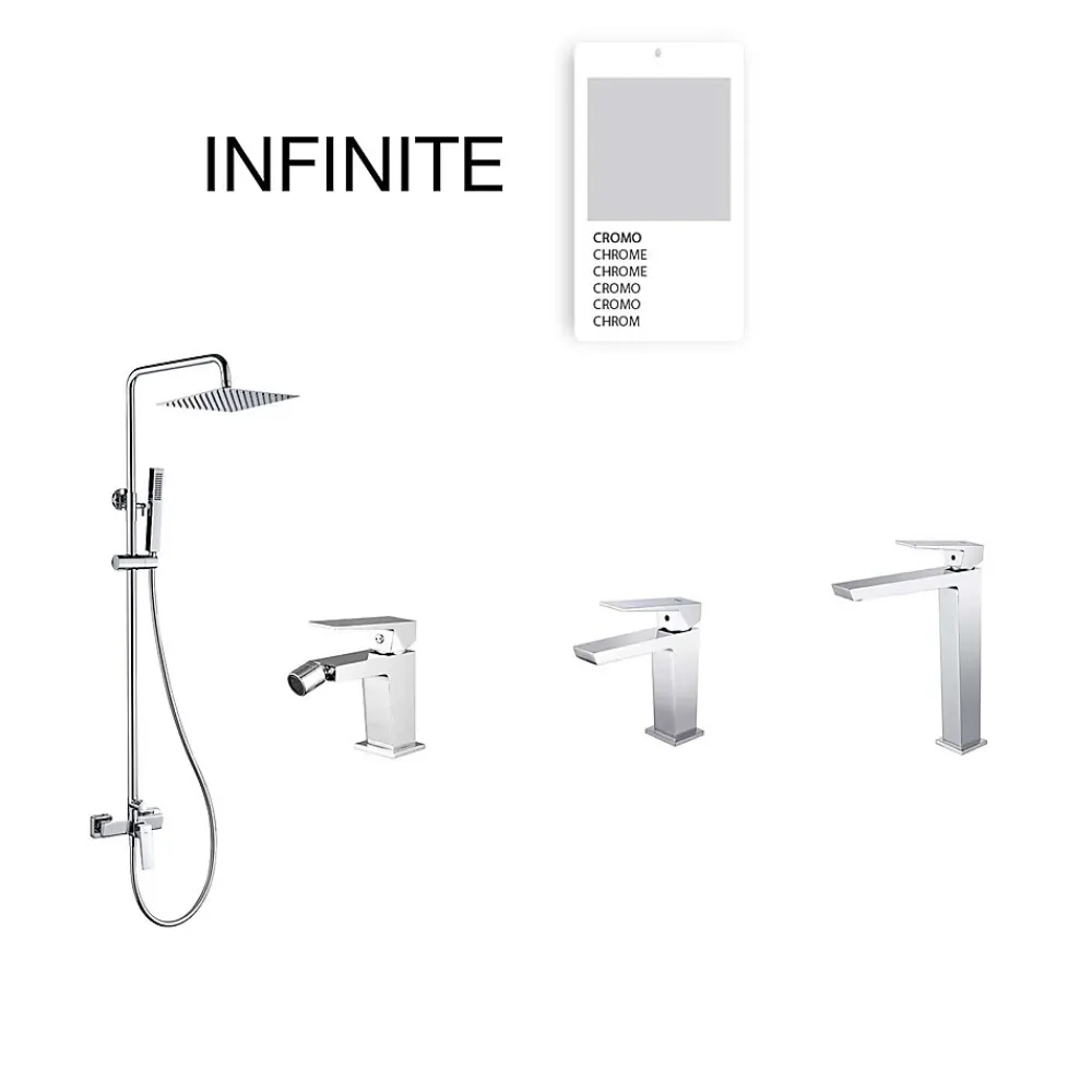 Poalgi Colonne de douche mécanique avec barre extensible SKY BATH chromé série INFINITE