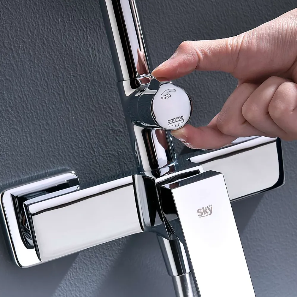 Poalgi Colonne de douche mécanique avec barre extensible SKY BATH chromé série INFINITE
