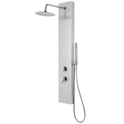 GoodHome Colonne de douche mécanique hydromassante, gris, Tanvia