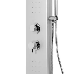 GoodHome Colonne de douche mécanique hydromassante, gris, Tanvia