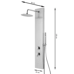 GoodHome Colonne de douche mécanique hydromassante, gris, Tanvia