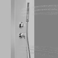 GoodHome Colonne de douche mécanique hydromassante, gris, Tanvia