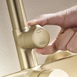 Poalgi Colonne de douche mécanique avec barre extensible SKY BATH or brossé PVD série GLORY