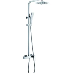 Colonne De Douche Mécanique|Imex Products Colonne de douche mitigeur chrome en acier et laiton avec pommeau anticalcaire 20x20 cm