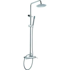 Imex Products Colonne de douche mitigeur monocommande chrome acier et laiton avec douchette extensible