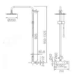 Imex Products Colonne de douche mitigeur monocommande chrome acier et laiton avec douchette extensible