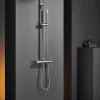Imex Products Colonne de douche mitigeur acier et laiton chrome avec douchette extra plate anticalcaire