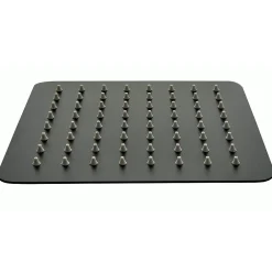 Bernstein Colonne de douche moderne combinée thermostatique acier inoxydable + tablette verre - 120x50cm - NT7385 Noir mat, 40cm carré