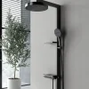 Dileci Colonne de douche moderne multifonction gris métallisé -