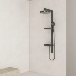 Dileci Colonne de douche moderne multifonction gris métallisé -