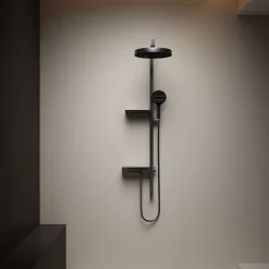 Dileci Colonne de douche moderne multifonction gris métallisé -