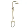 Colonne De Douche Mécanique|Kibath Colonne de douche monocommande ronde PRO, 78-125 cm, finition OR brossé, en laiton