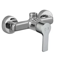 Kibath Colonne de douche monocommande carrée PIN, 80-120 cm, finition chrome poli, en laiton