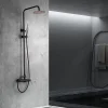 Imex Products Colonne de douche monocommande noir mat et or rose en acier et laiton