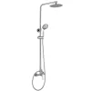 Colonne De Douche Mécanique|Kibath Colonne de douche monocommande ronde SIX, 79-125 cm, finition chrome poli, en laiton
