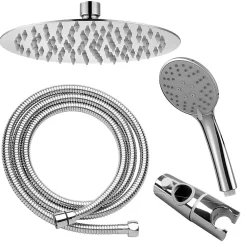 Colonne De Douche Mécanique|Kibath Colonne de douche monocommande ronde SIX, 79-125 cm, finition chrome poli, en laiton