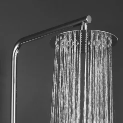 Colonne De Douche Mécanique|Kibath Colonne de douche monocommande ronde SIX, 79-125 cm, finition chrome poli, en laiton