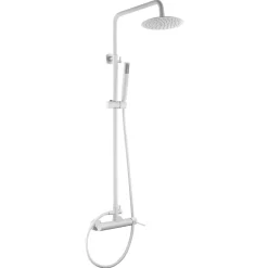 Colonne De Douche Encastrable|Imex Products Colonne de douche monocommande blanche acier et laiton avec douchette extensible