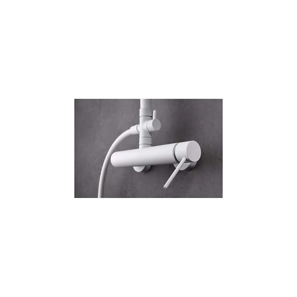 Colonne De Douche Encastrable|Imex Products Colonne de douche monocommande blanche acier et laiton avec douchette extensible