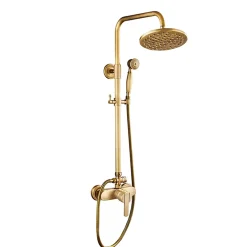 Colonne De Douche Thermostatique|Signature Colonne de douche murale dorée brossé en laiton