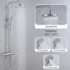 Dileci Colonne de douche nickel brossé,chrome - 2 fonctions -