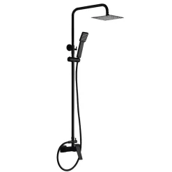 Colonne De Douche Encastrable|Imex Products Colonne de douche noir mat acier et cuivre avec mitigeur monocommande et douchette extensible