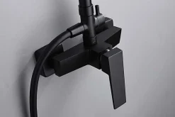 Colonne De Douche Encastrable|Imex Products Colonne de douche noir mat acier et cuivre avec mitigeur monocommande et douchette extensible