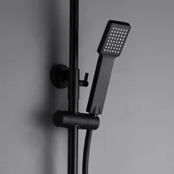 Colonne De Douche Encastrable|Imex Products Colonne de douche noir mat acier et cuivre avec mitigeur monocommande et douchette extensible