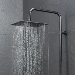 Bain-Bain Colonne de douche Noir Mat Avec Tablette KIRA -