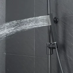 Bain-Bain Colonne de douche Noir Mat Avec Tablette KIRA -