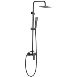Imex Products Colonne de douche noire gun metal en acier et laiton avec mitigeur monocommande