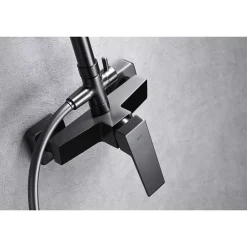 Imex Products Colonne de douche noire gun metal en acier et laiton avec mitigeur monocommande