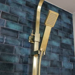 Essebagno Colonne de douche or brossé avec thermostatique 300 Quartos