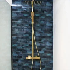 Essebagno Colonne de douche or brossé avec thermostatique 300 Quartos