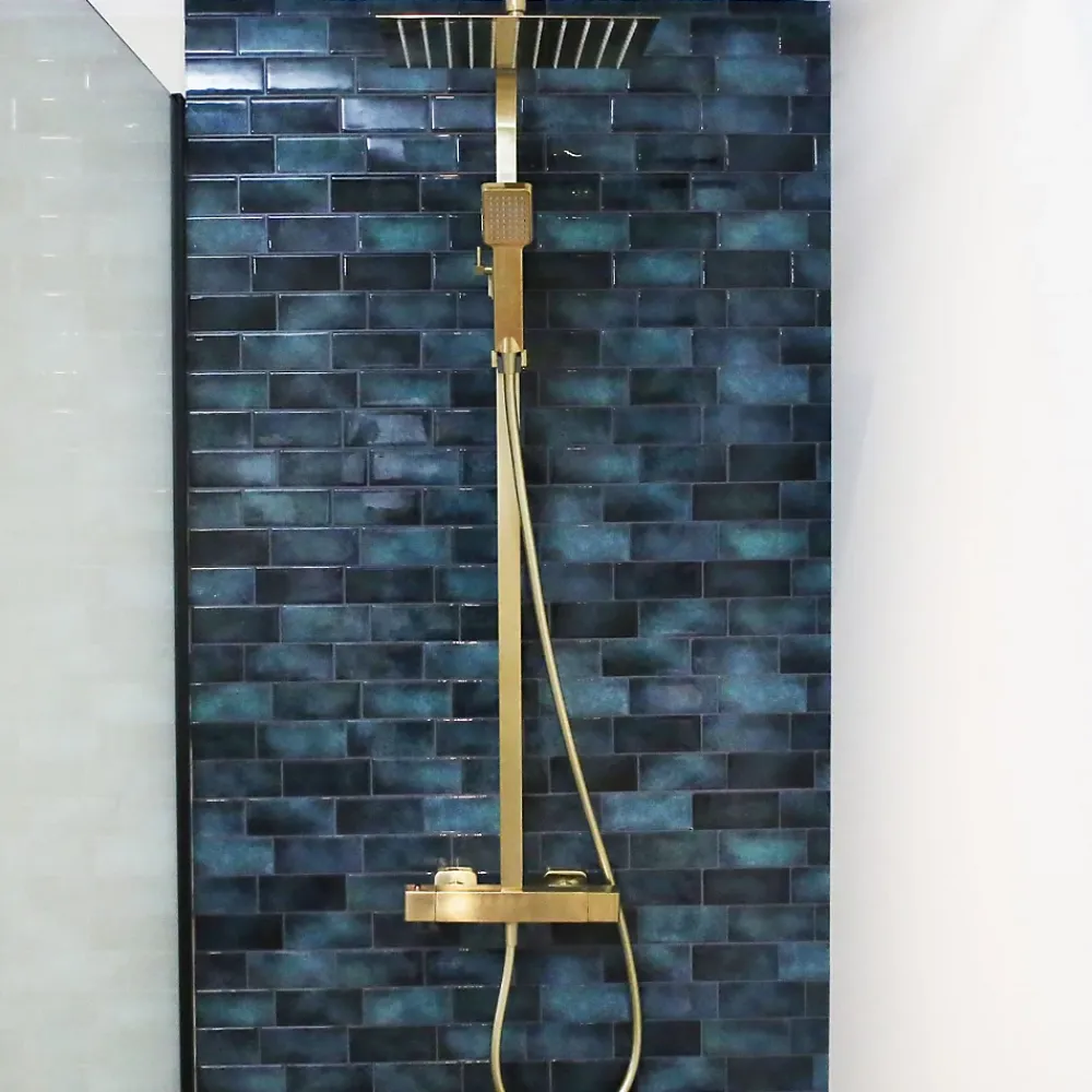 Essebagno Colonne de douche or brossé avec thermostatique 300 Quartos