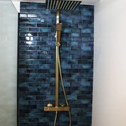 Essebagno Colonne de douche or brossé avec thermostatique 300 Quartos