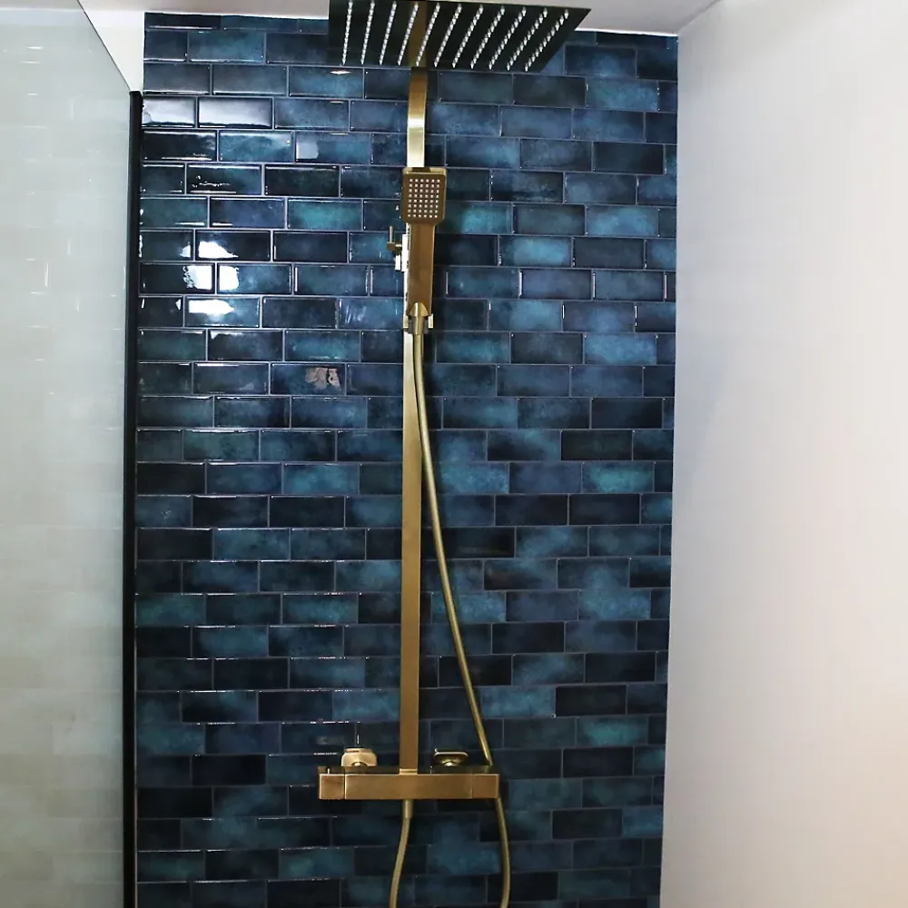 Essebagno Colonne de douche or brossé avec thermostatique 300 Quartos