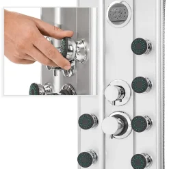 Tectake Colonne de douche Panneau de douche en Aluminium argent