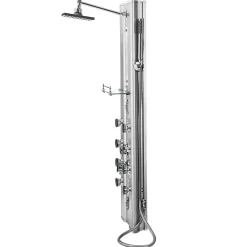 Tectake Colonne de douche Panneau de douche en Aluminium argent