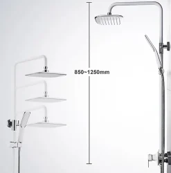 Colonne De Douche Mécanique|Homelody Colonne de Douche Peinture Blanc Ensemble de Douche Hauteur Réglable avec Mitigeur Mécanique Moderne pour Salle de Bain
