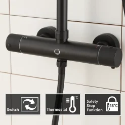 Colonne De Douche Thermostatique|Cecipa Max Colonne de Douche Robinetterie Thermostatique , Ensemble de Douche Chrome avec pommeau + Douchette 4 jets